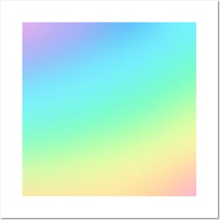 Diagonal Pastel Rainbow Gradient Posters and Art